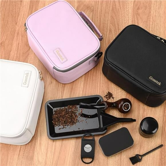 PU leather storage bag locking box organizer travel case with accessories gift - Picture 2 of 8